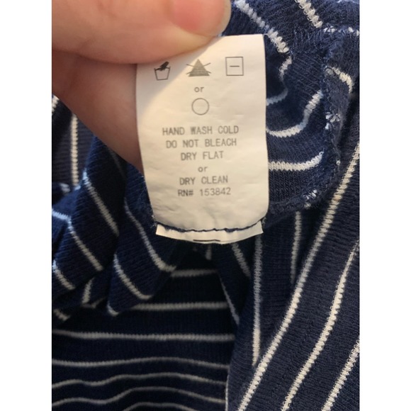 Melloday blue white stripes sleeveless front knot top size Large - Picture 4 of 7